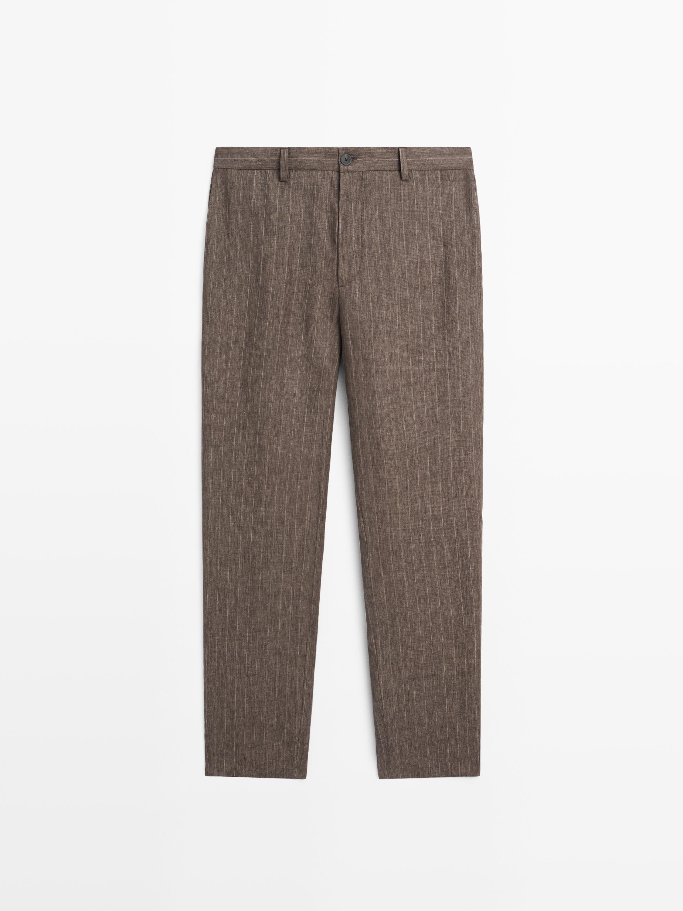 Striped linen trousers